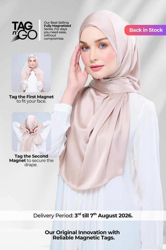 Instant Tag n' Go Shawl | Satin Silk in Linen Taupe