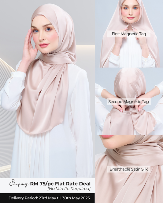 Instant Tag n' Go Shawl | Satin Silk in Linen Taupe