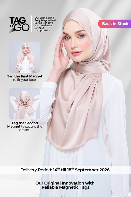 Instant Tag n' Go Shawl | Satin Silk in Linen Taupe