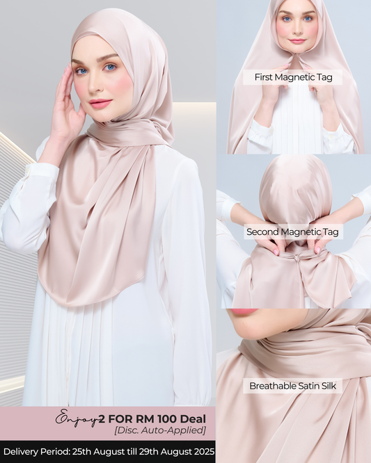 Instant Tag n' Go Shawl | Satin Silk in Linen Taupe