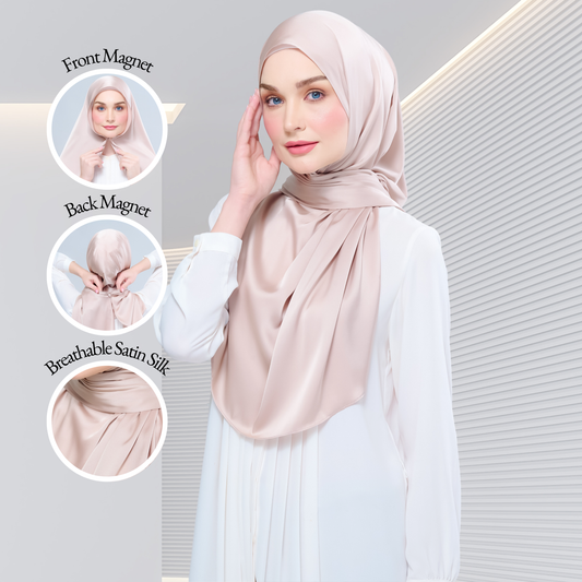 Instant Tag n' Go Shawl | Satin Silk in Linen Taupe