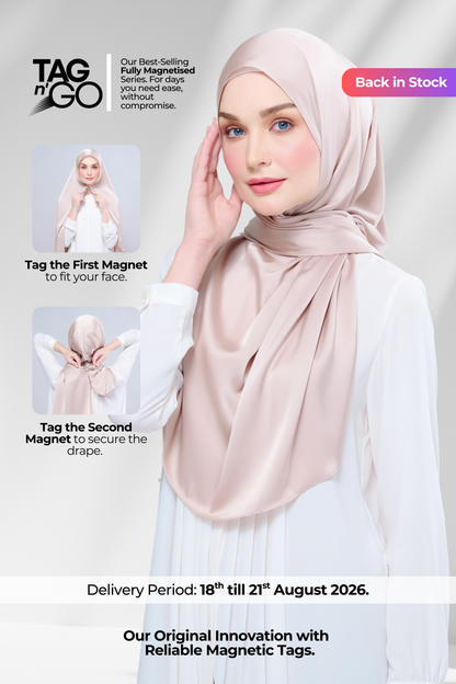 Instant Tag n' Go Shawl | Satin Silk in Linen Taupe