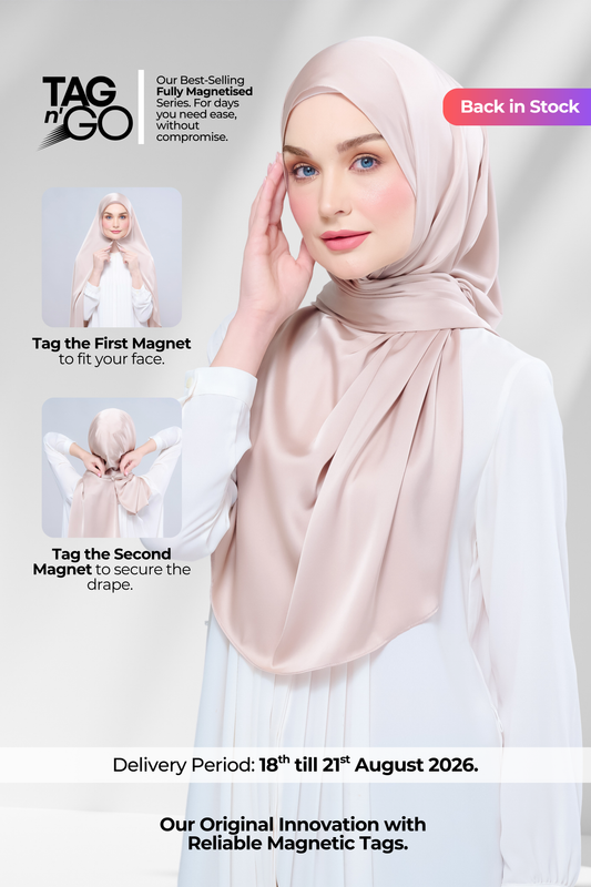 Instant Tag n' Go Shawl | Satin Silk in Linen Taupe