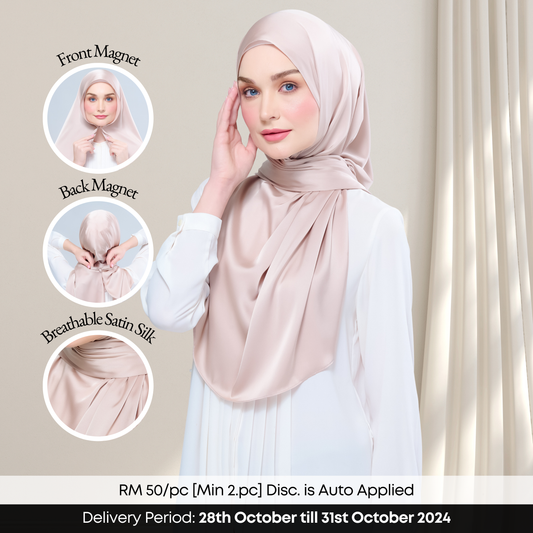 Instant Tag n' Go Shawl | Satin Silk in Linen Taupe