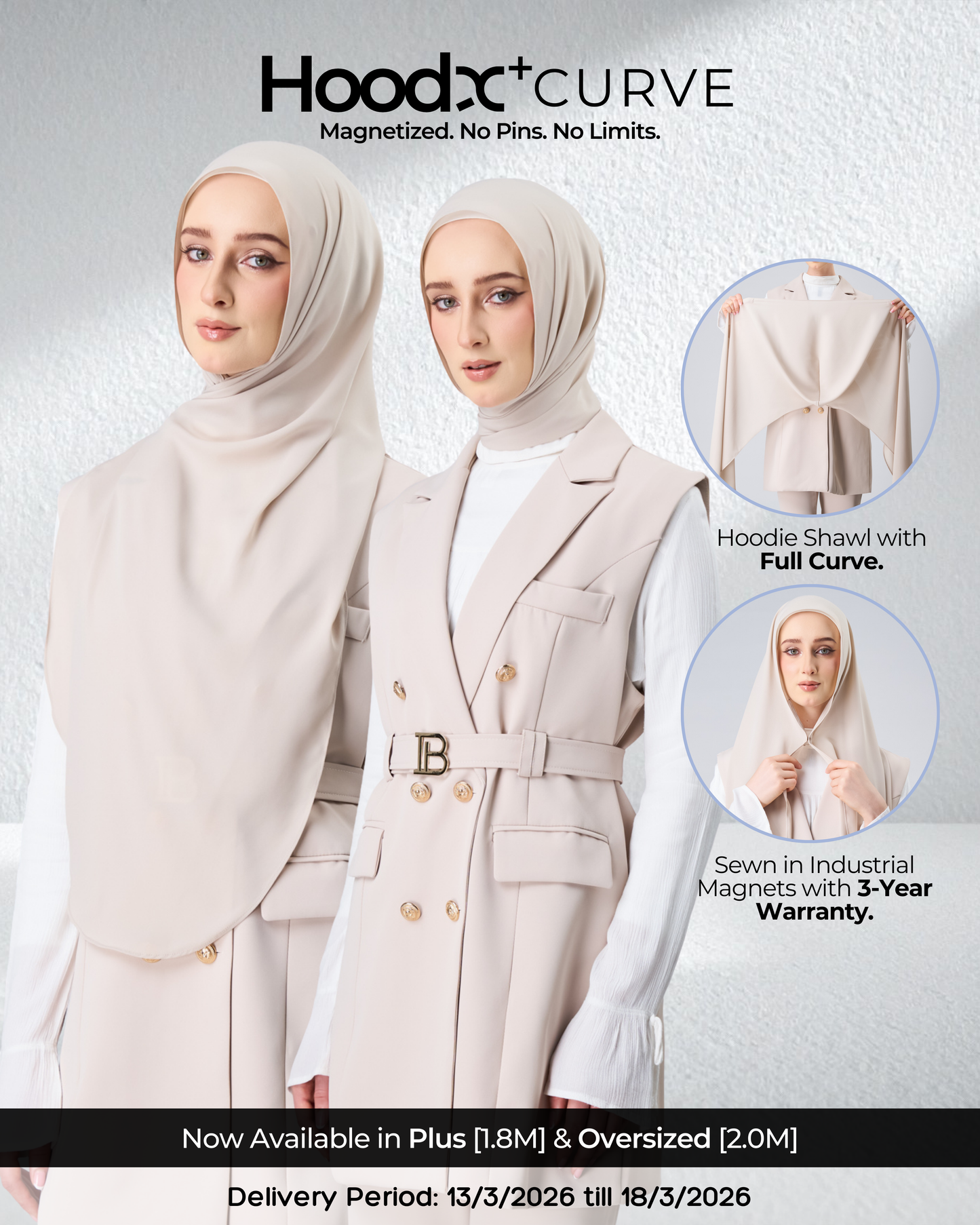 HoodX⁺Plus Curve in Linen Dust [Korean Chiffon]