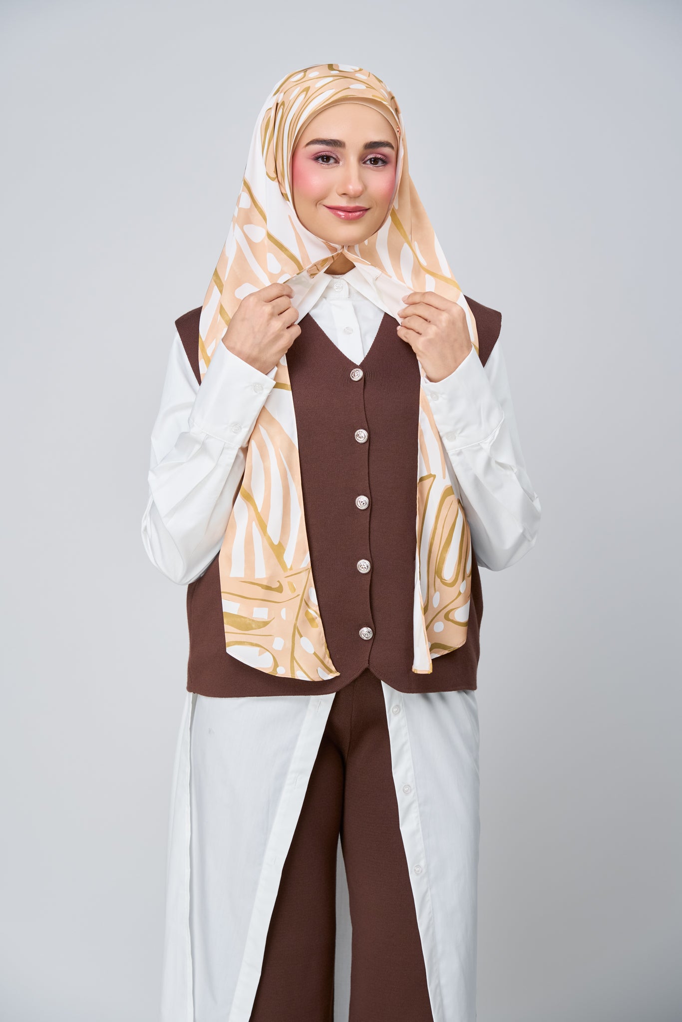[★New] HoodX Printed Set in Linen Leaf