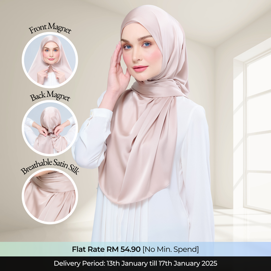 Instant Tag n' Go Shawl | Satin Silk in Linen Taupe