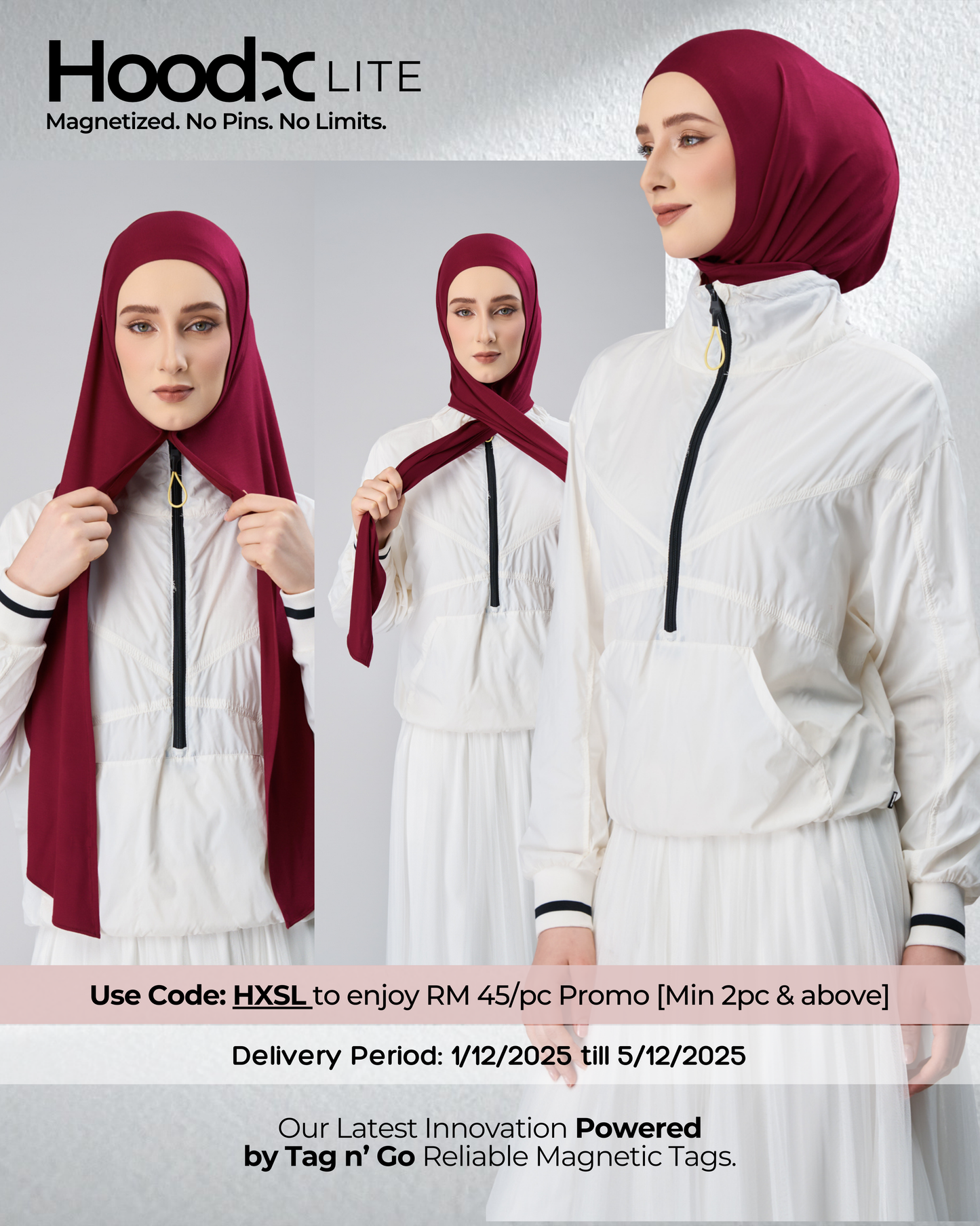 [★New] HoodX Lite in Maroon