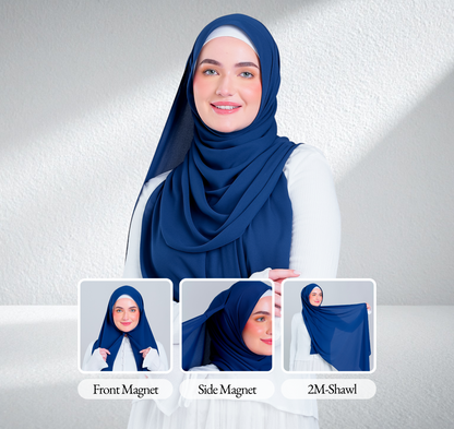 [8.8 MARKDOWN] Tag n' Go Max [2M] | Premium Korean Chiffon in Midnight Blue