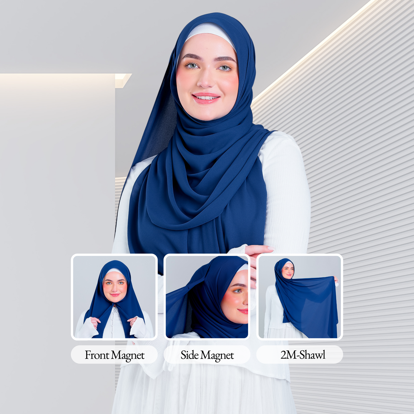 Tag n' Go Max [2M] | Premium Korean Chiffon in Midnight Blue