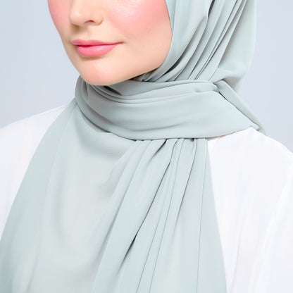 [As-Is] Instant Tag n' Go Shawl l Chiffon Silk in Matcha Green