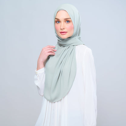 [As-Is] Instant Tag n' Go Shawl l Chiffon Silk in Matcha Green
