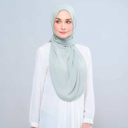 [As-Is] Instant Tag n' Go Shawl l Chiffon Silk in Matcha Green