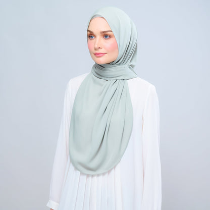 [As-Is] Instant Tag n' Go Shawl l Chiffon Silk in Matcha Green