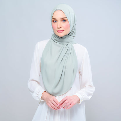[As-Is] Instant Tag n' Go Shawl l Chiffon Silk in Matcha Green
