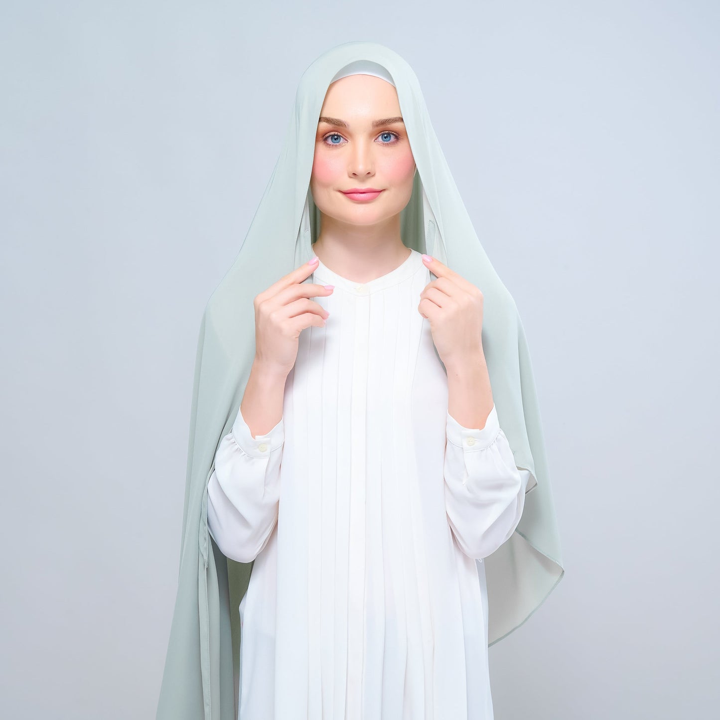 [As-Is] Instant Tag n' Go Shawl l Chiffon Silk in Matcha Green