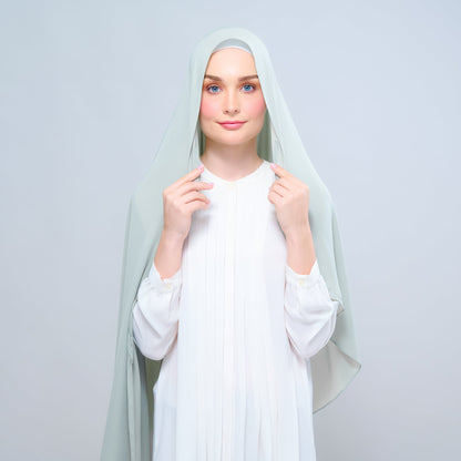 [As-Is] Instant Tag n' Go Shawl l Chiffon Silk in Matcha Green