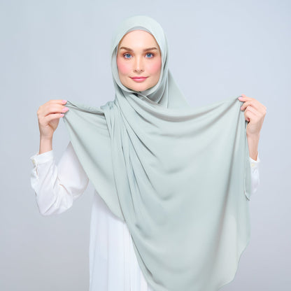[As-Is] Instant Tag n' Go Shawl l Chiffon Silk in Matcha Green