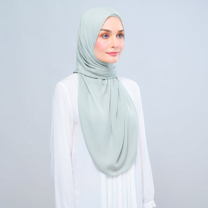 [As-Is] Instant Tag n' Go Shawl l Chiffon Silk in Matcha Green