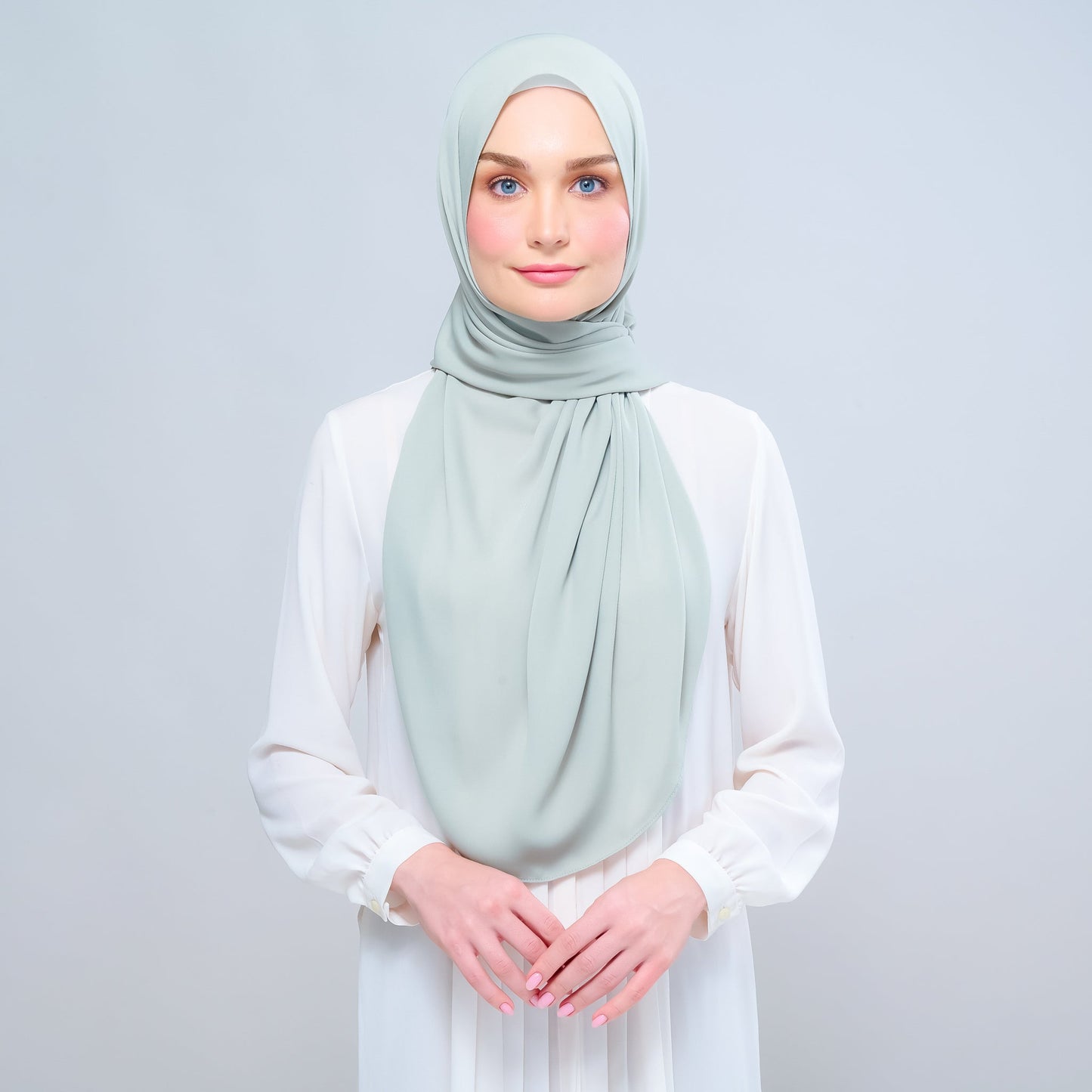 [As-Is] Instant Tag n' Go Shawl l Chiffon Silk in Matcha Green