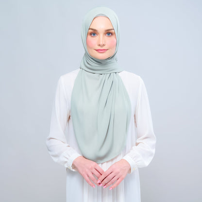 [As-Is] Instant Tag n' Go Shawl l Chiffon Silk in Matcha Green