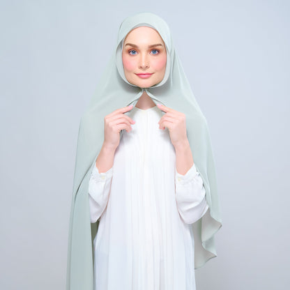 [As-Is] Instant Tag n' Go Shawl l Chiffon Silk in Matcha Green