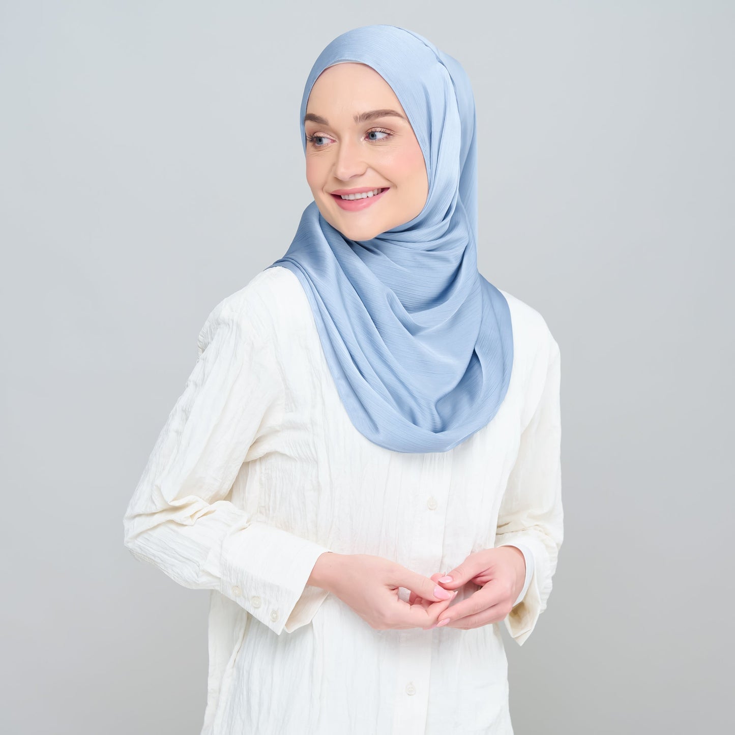 [As-Is] Medina Silk Shawl in Blue Periwinkle