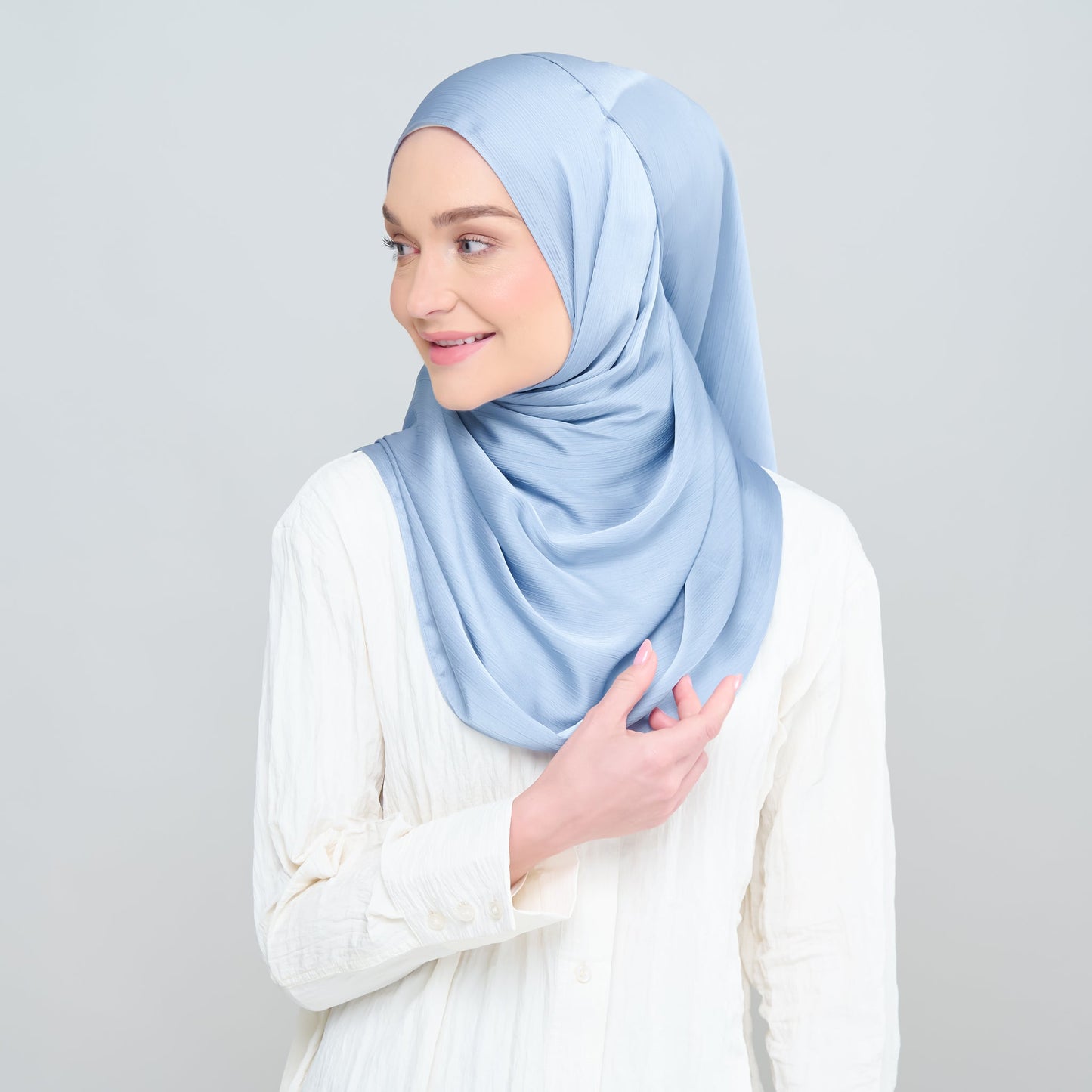 [As-Is] Medina Silk Shawl in Blue Periwinkle