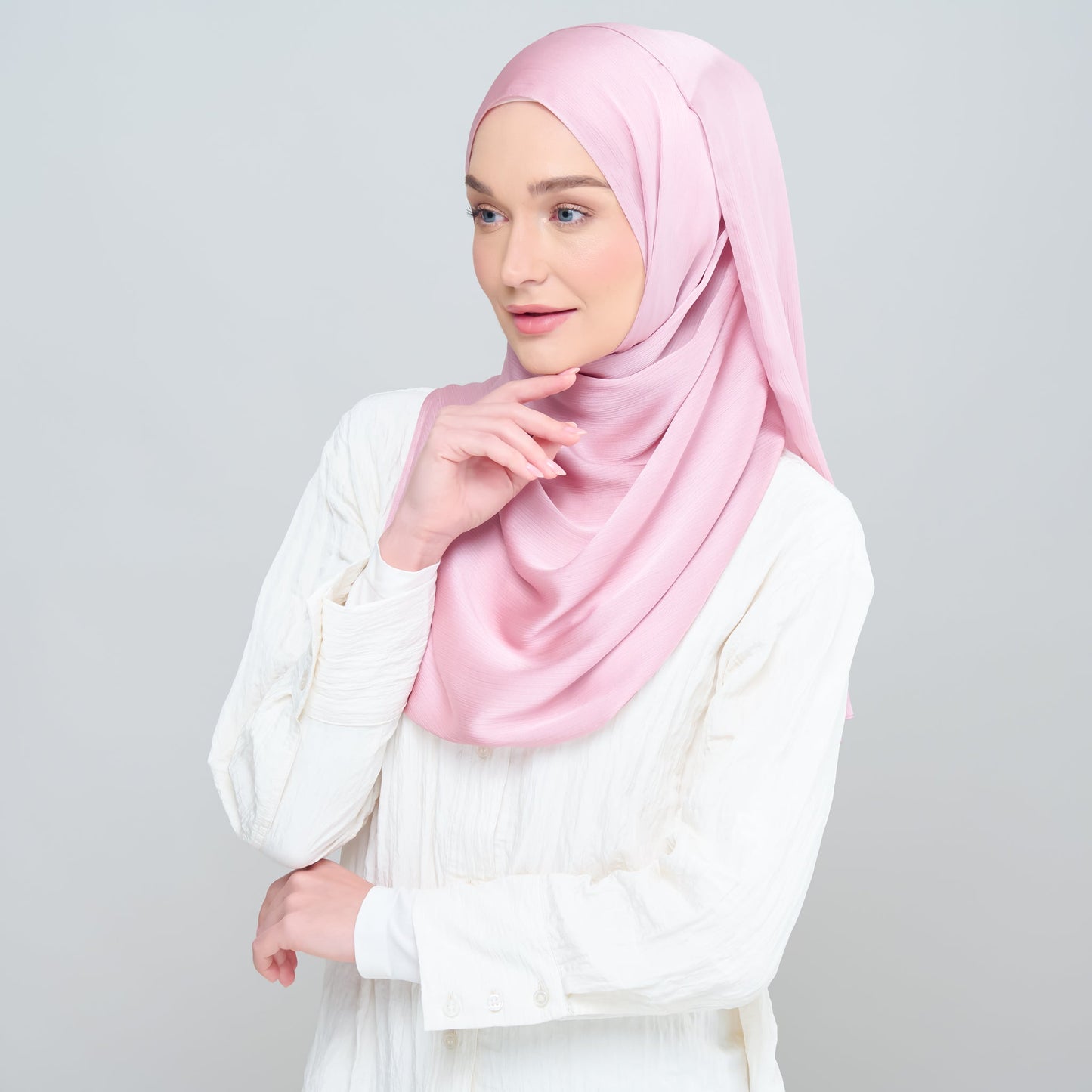 [As-Is] Medina Silk Shawl in Dusty Pink