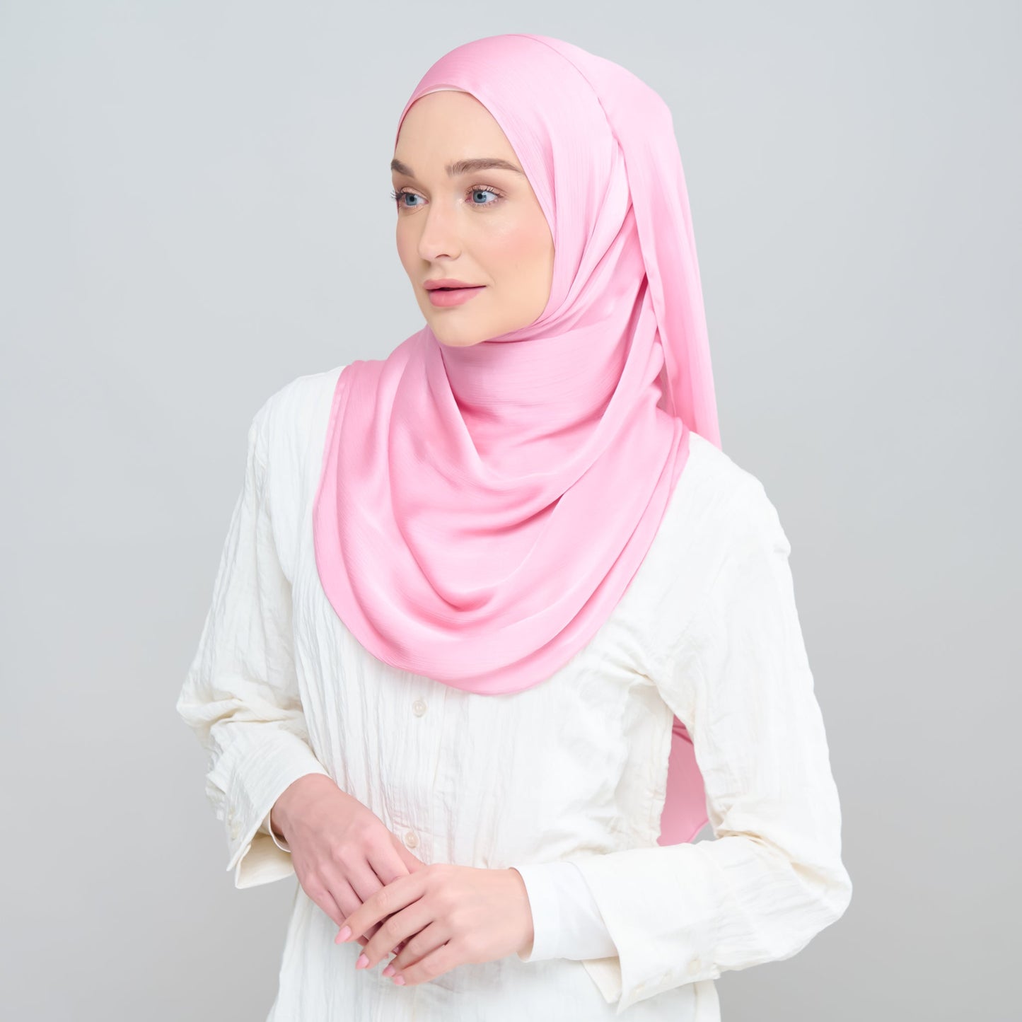 Medina Silk Shawl in Warm Pink