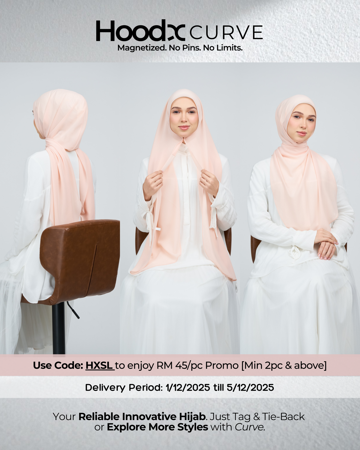 HoodX Curve in Malibu Peach