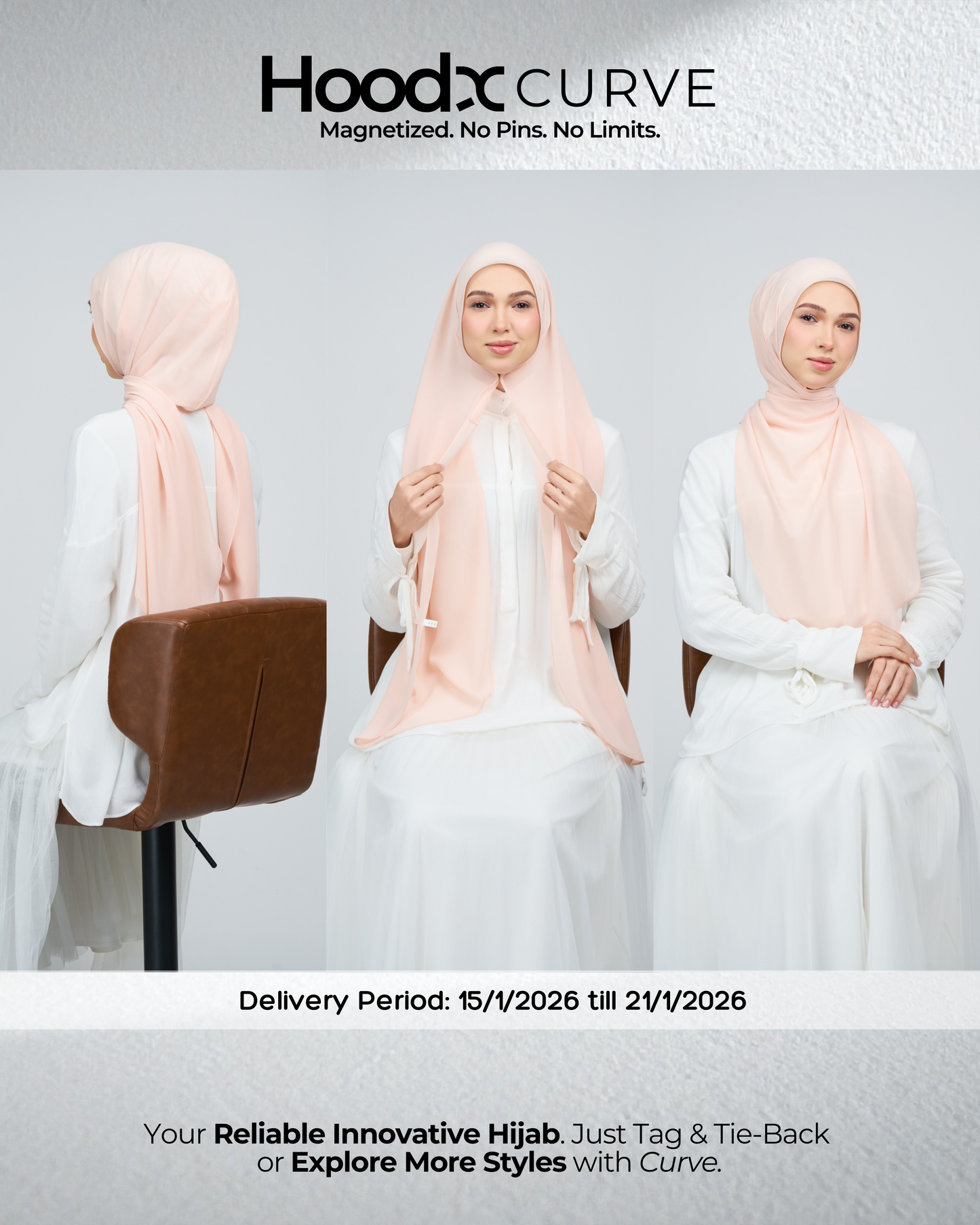 HoodX Curve in Malibu Peach