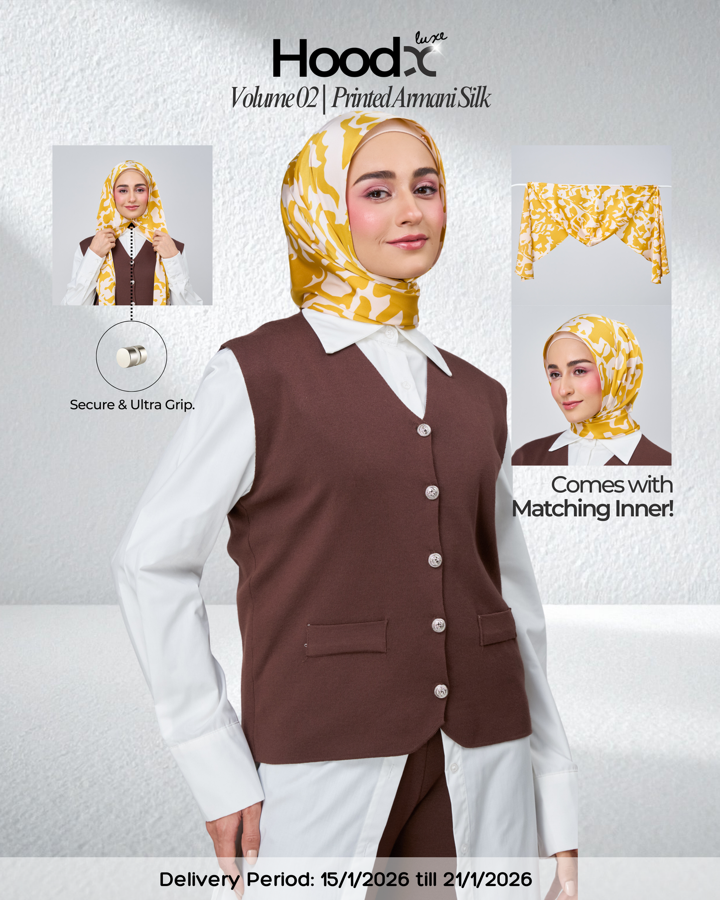 [★New] HoodX Printed Set in Marigold