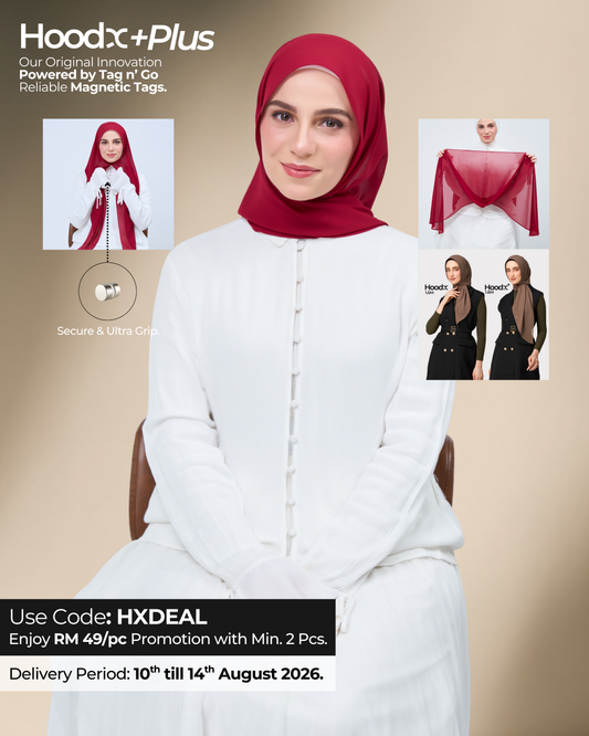 HoodX⁺Plus in Maroon Red