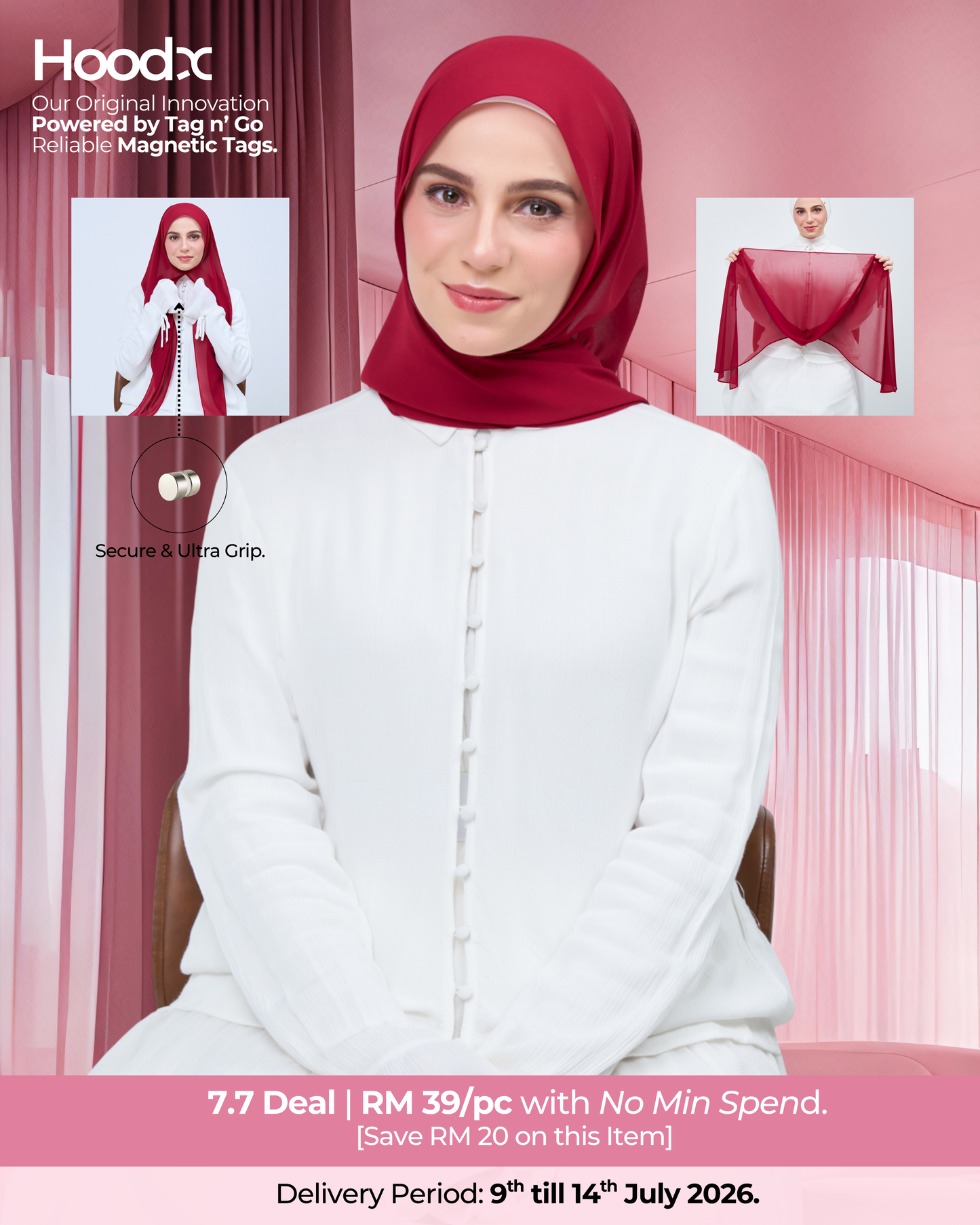 [7.7 Deal] HoodX in Maroon Red