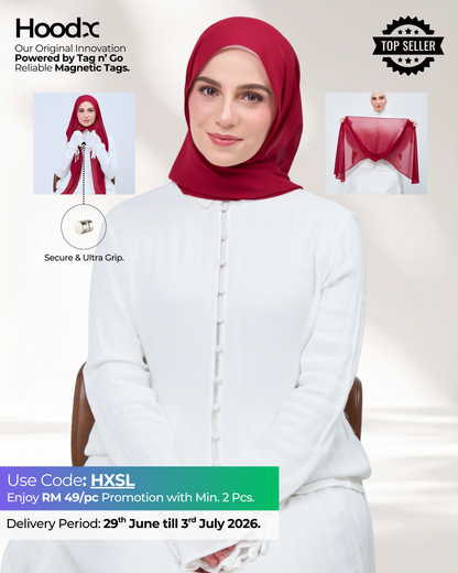 HoodX in Maroon Red