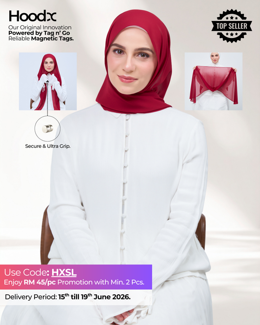 HoodX in Maroon Red
