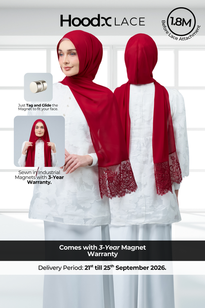 HoodX Lace in Maroon