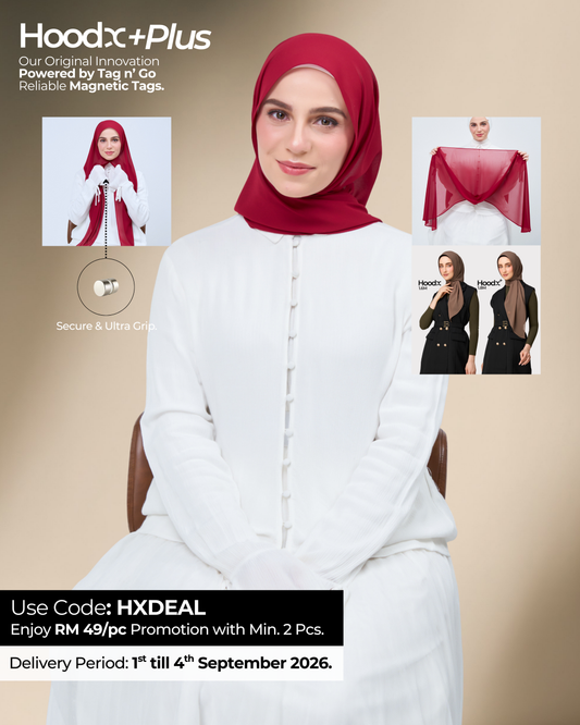 HoodX⁺Plus in Maroon Red