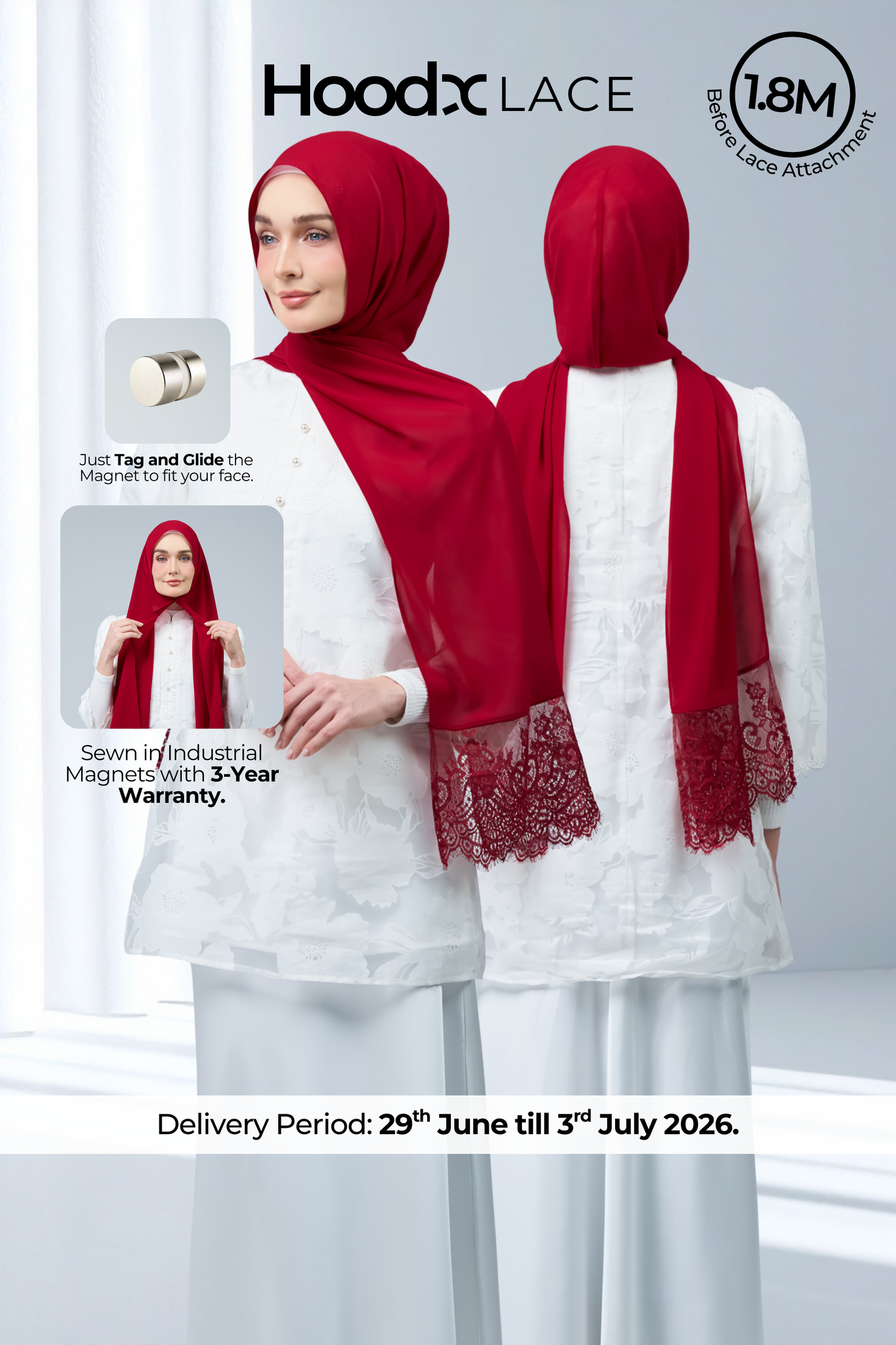 HoodX Lace in Maroon