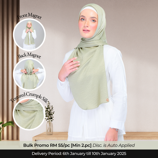 Instant Tag n' Go Shawl | Textured Silk in Matcha Green