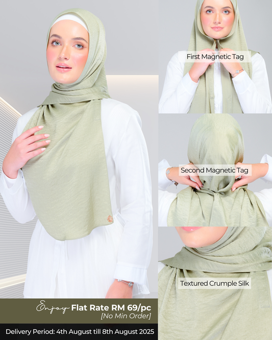 Instant Tag n' Go Shawl | Textured Silk in Matcha Green