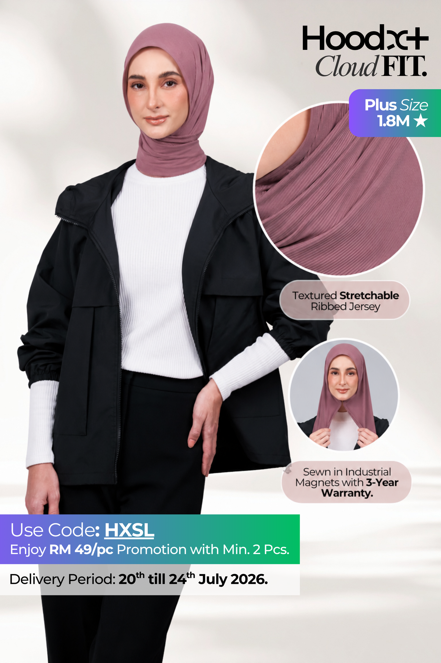 [★ New Colour] HoodX+ CloudFit in Rose Mauve