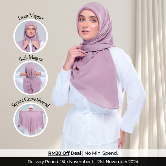 Instant Square Tag & Go l Cotton Voile in Mauve