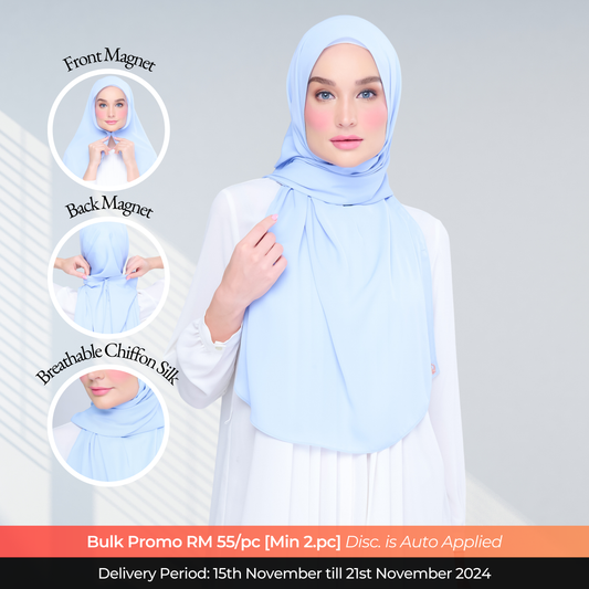 Instant Tag n' Go Shawl l Chiffon Silk 2.0 in Maya Blue