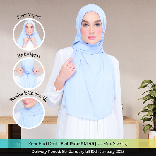 Instant Tag n' Go Shawl l Chiffon Silk 2.0 in Maya Blue