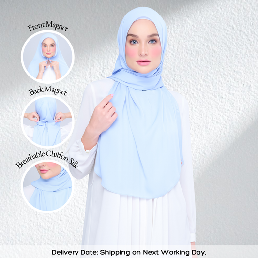 Instant Tag n' Go Shawl l Chiffon Silk 2.0 in Maya Blue