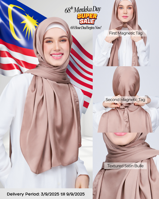 Instant Tag n' Go Shawl | Satin Bulle in Medium Toffee