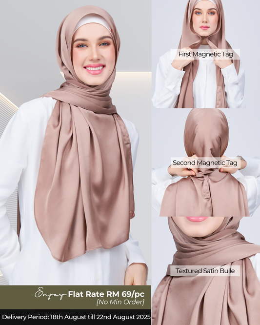 Instant Tag n' Go Shawl | Satin Bulle in Medium Toffee