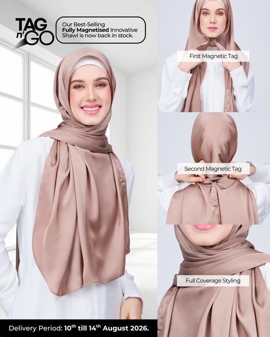 Instant Tag n' Go Shawl | Satin Bulle in Medium Toffee